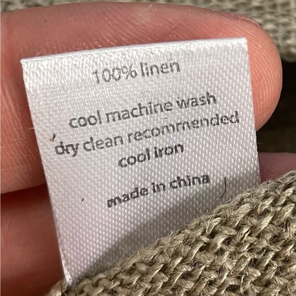 CLOSEOUT!  Blue/Tan or Red/Tan Natural Linen Criss Cross Back Apron - 28" x 35" - Picture 5 of 5